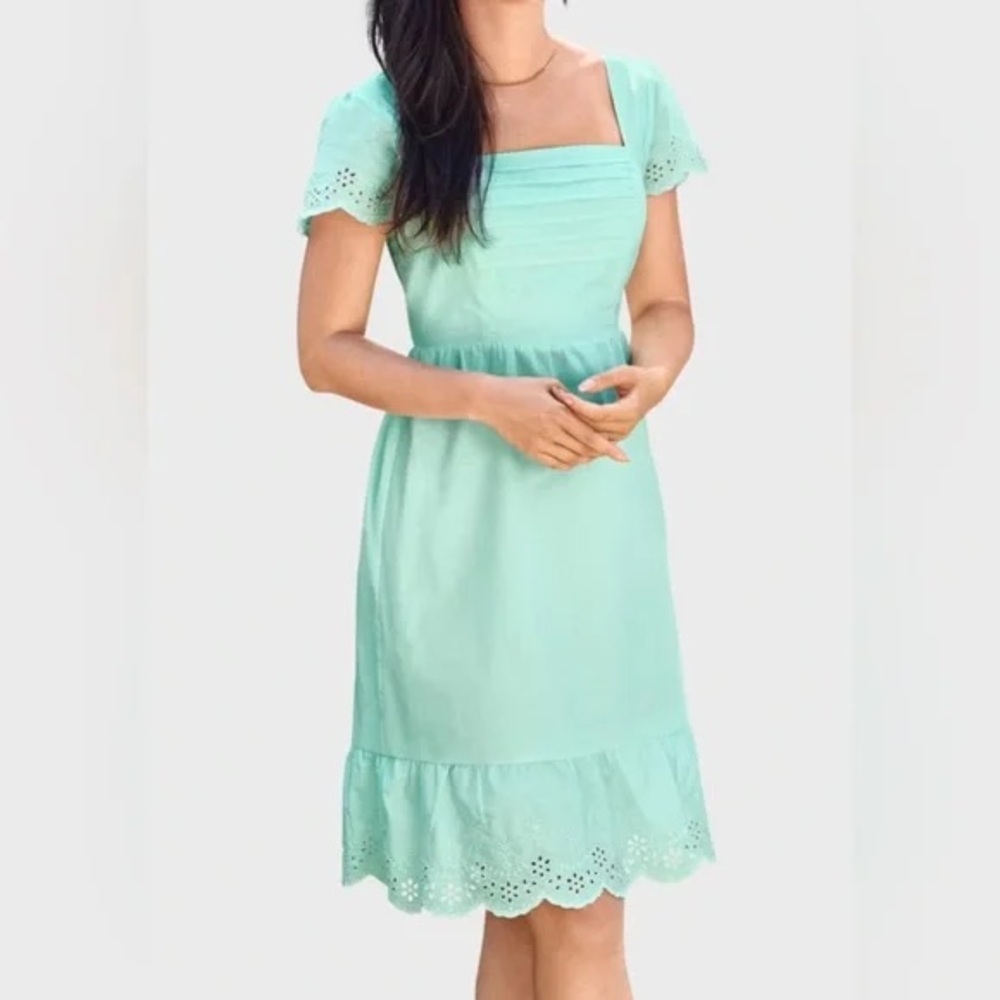 Gymboree blue coral 100%cotton midi sun dress blue  XL
